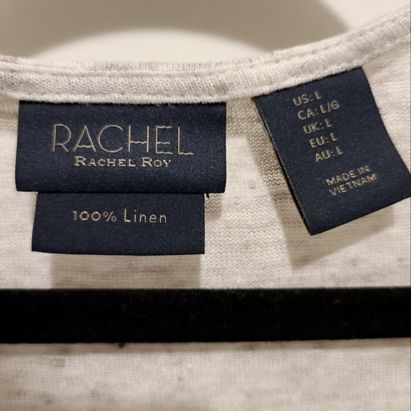 Top with mid-length ruffled sleeves (100% linen) - Picture 3 of 3